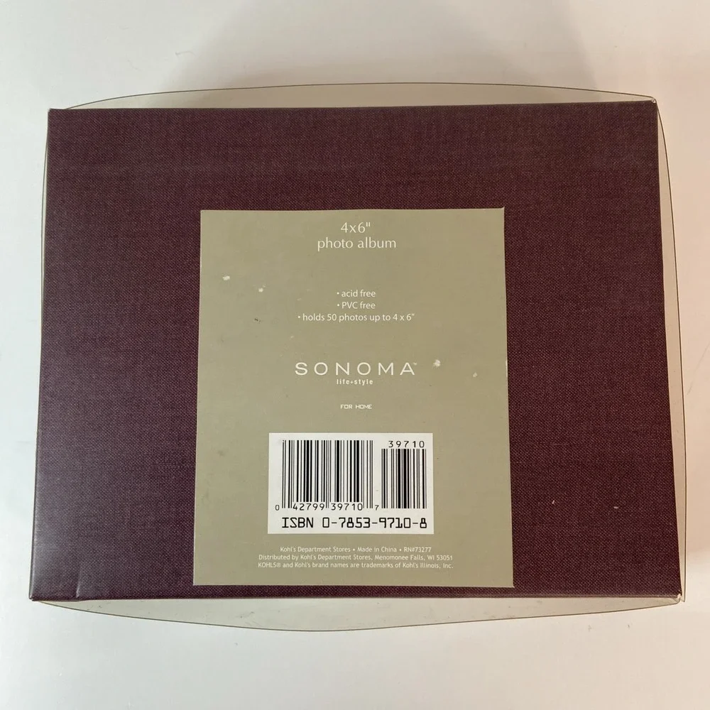 Sonoma Burnout Velvet Floral 4x6 Photo Album Purse Style w/Handle New in Box